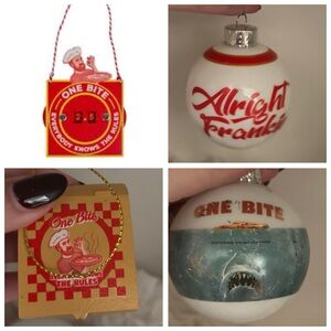 Barstool Sports One Bite Pizza Christmas Ornaments x4